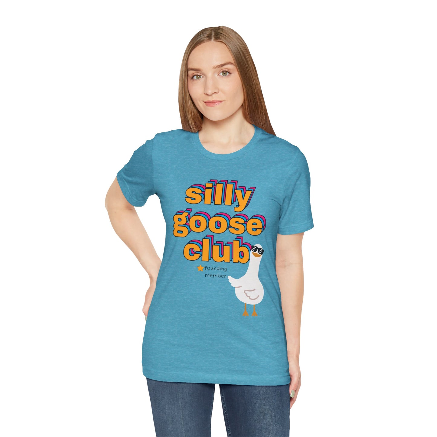 Silly Goose Club Tee, Fun Unisex T-Shirt for Kids and Adults, Quirky Apparel for Parties, Gift for Friends, Humor Shirt