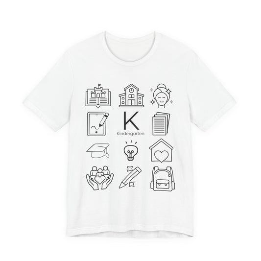 Kindergarten Teacher Icons Shirt | Minimal Back to School Tee