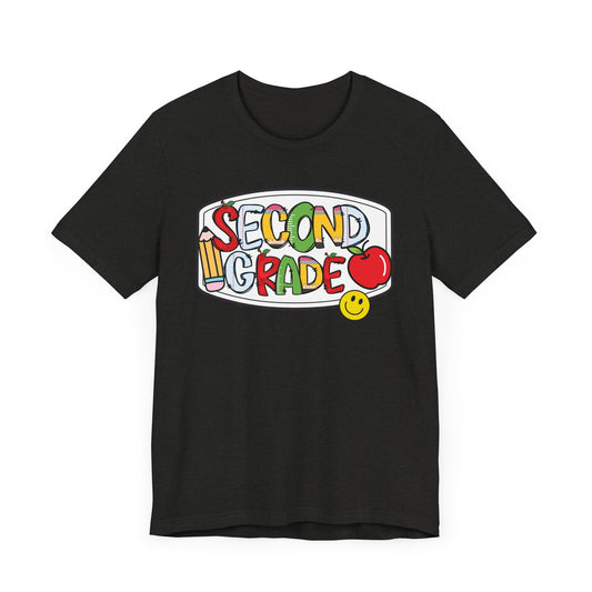 Second Grade Compositions Book- School Girl Style -Back to School Second Grade Tee, Adult Teacher Unisex Jersey Short Sleeve T-Shirt, Teacher's Gift, Classroom Apparel, Educational Fun
