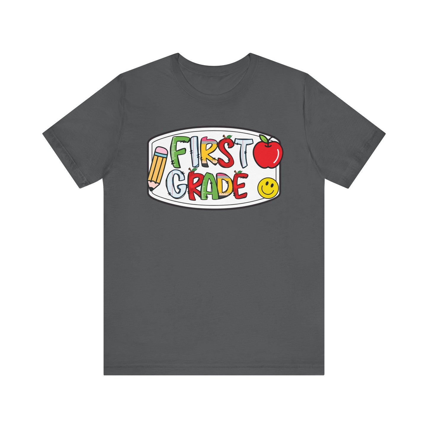 First Grade Composition Book School Girl Style Fun Unisex Jersey Tee, Back to School Shirt, Teacher Gift, Kids Classroom Tee, First Day of School Apparel