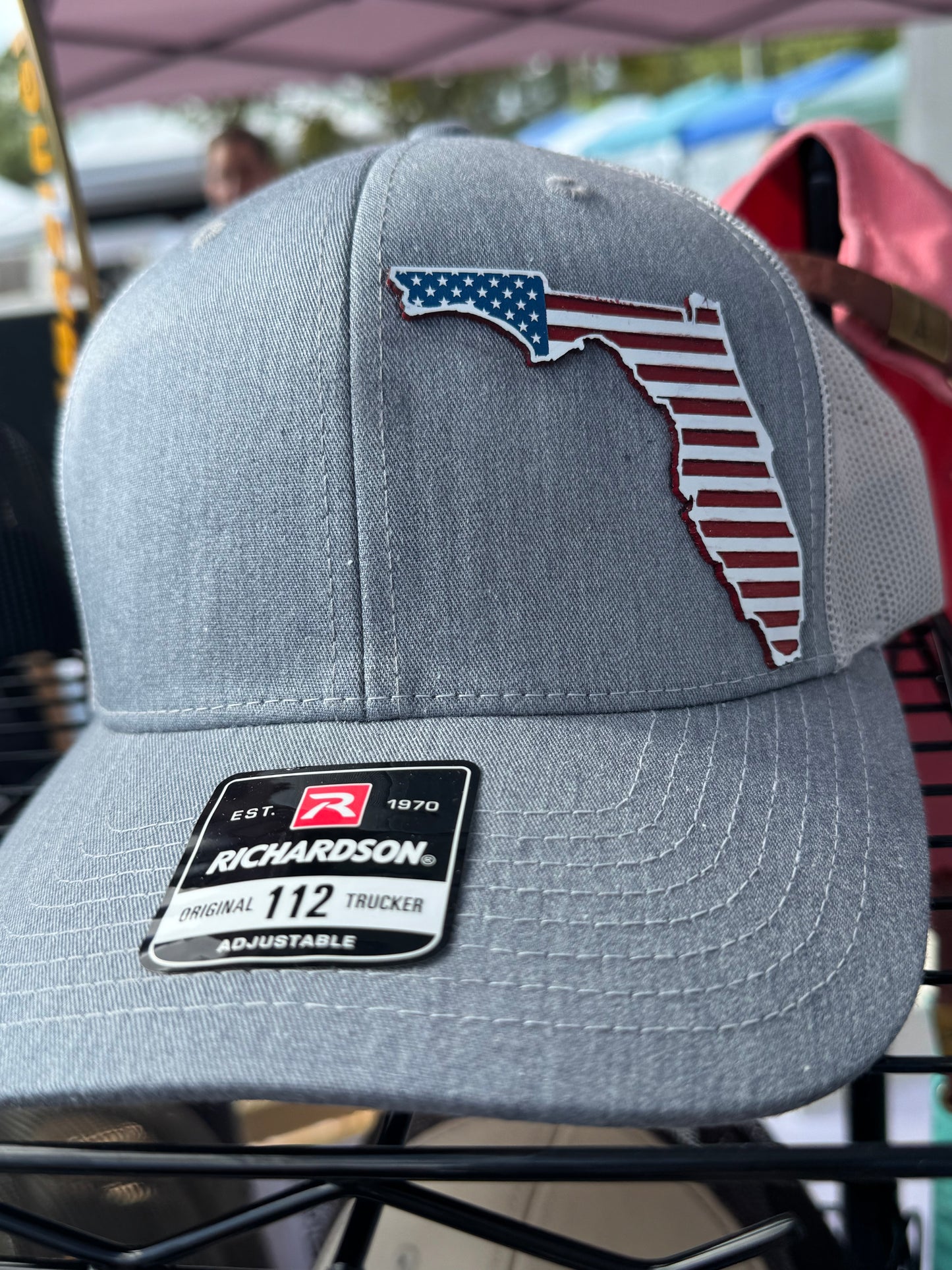 American Flag Laser Etched Patch Richardson Trucker Hat