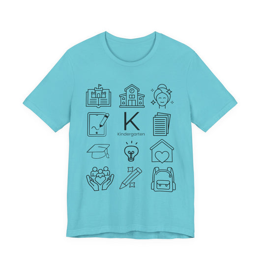 Kindergarten Teacher Icons Shirt | Minimal Back to School Tee