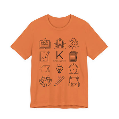 Kindergarten Teacher Icons Shirt | Minimal Back to School Tee