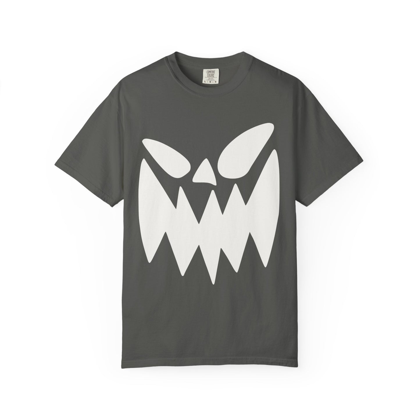 Halloween Monster Face T-Shirt, Unisex Garment-Dyed Tee, Spooky Graphic Tee, Casual Wear, Halloween Costume, Autumn Fashion