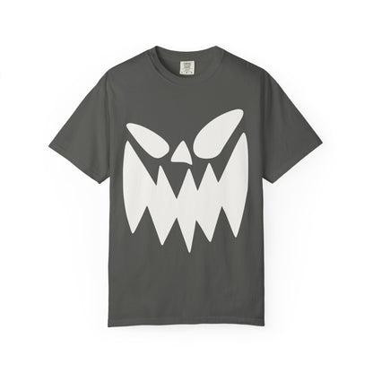 Halloween Monster Face T-Shirt, Unisex Garment-Dyed Tee, Spooky Graphic Tee, Casual Wear, Halloween Costume, Autumn Fashion