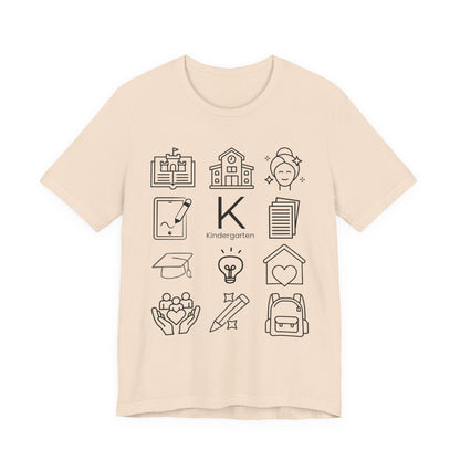 Kindergarten Teacher Icons Shirt | Minimal Back to School Tee