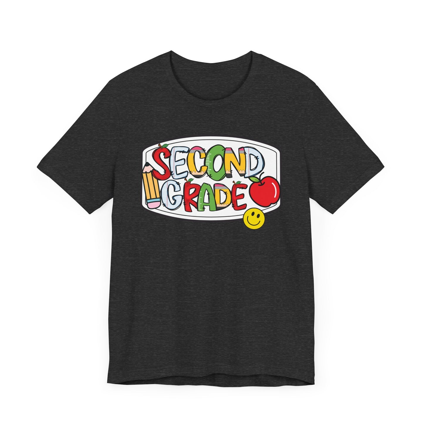 Second Grade Compositions Book- School Girl Style -Back to School Second Grade Tee, Adult  Teacher Unisex Jersey Short Sleeve T-Shirt, Teacher's Gift, Classroom Apparel, Educational Fun