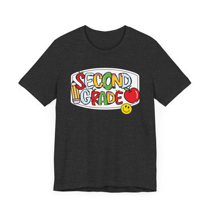 Second Grade Compositions Book- School Girl Style -Back to School Second Grade Tee, Adult  Teacher Unisex Jersey Short Sleeve T-Shirt, Teacher's Gift, Classroom Apparel, Educational Fun