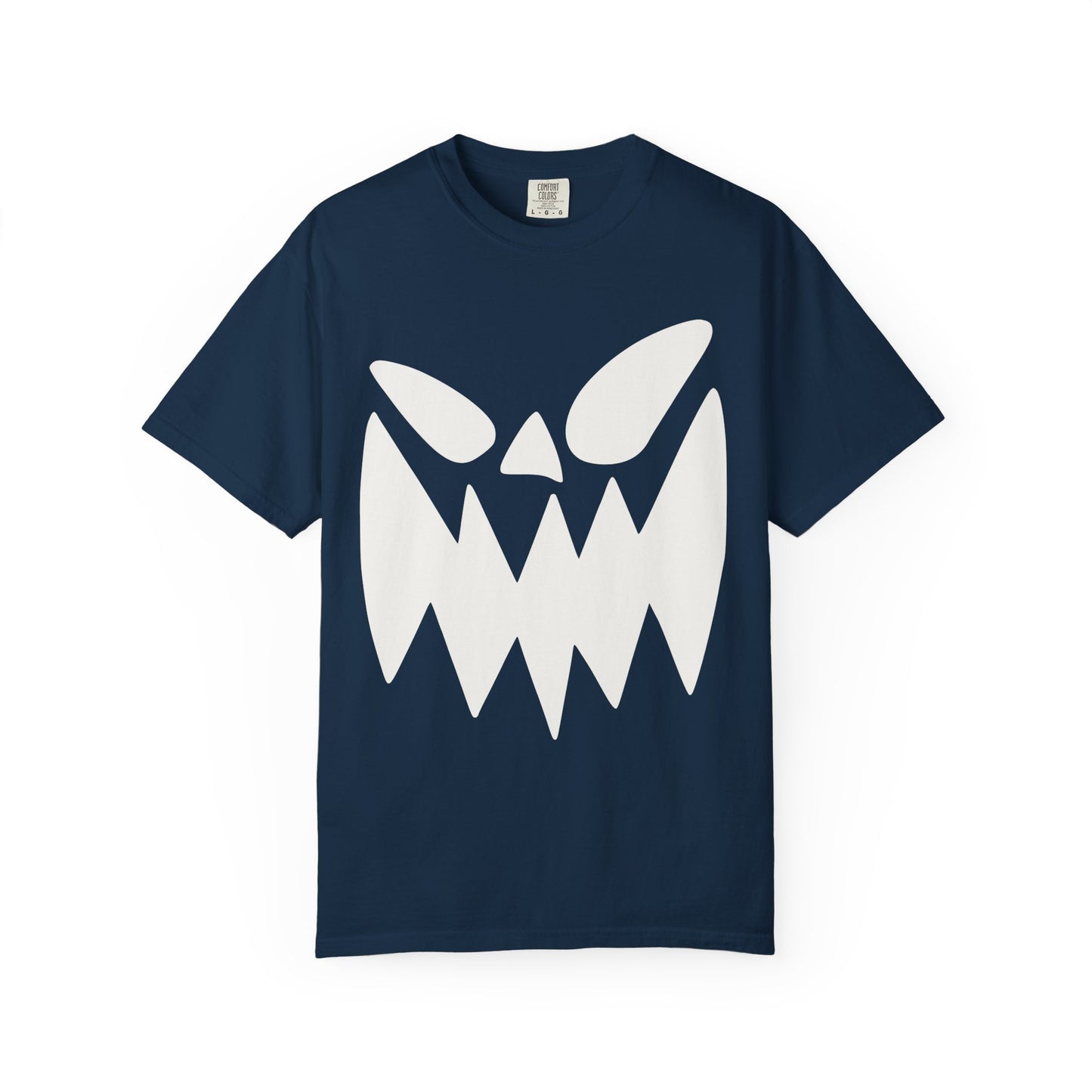 Halloween Monster Face T-Shirt, Unisex Garment-Dyed Tee, Spooky Graphic Tee, Casual Wear, Halloween Costume, Autumn Fashion