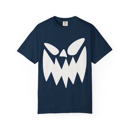 Halloween Monster Face T-Shirt, Unisex Garment-Dyed Tee, Spooky Graphic Tee, Casual Wear, Halloween Costume, Autumn Fashion