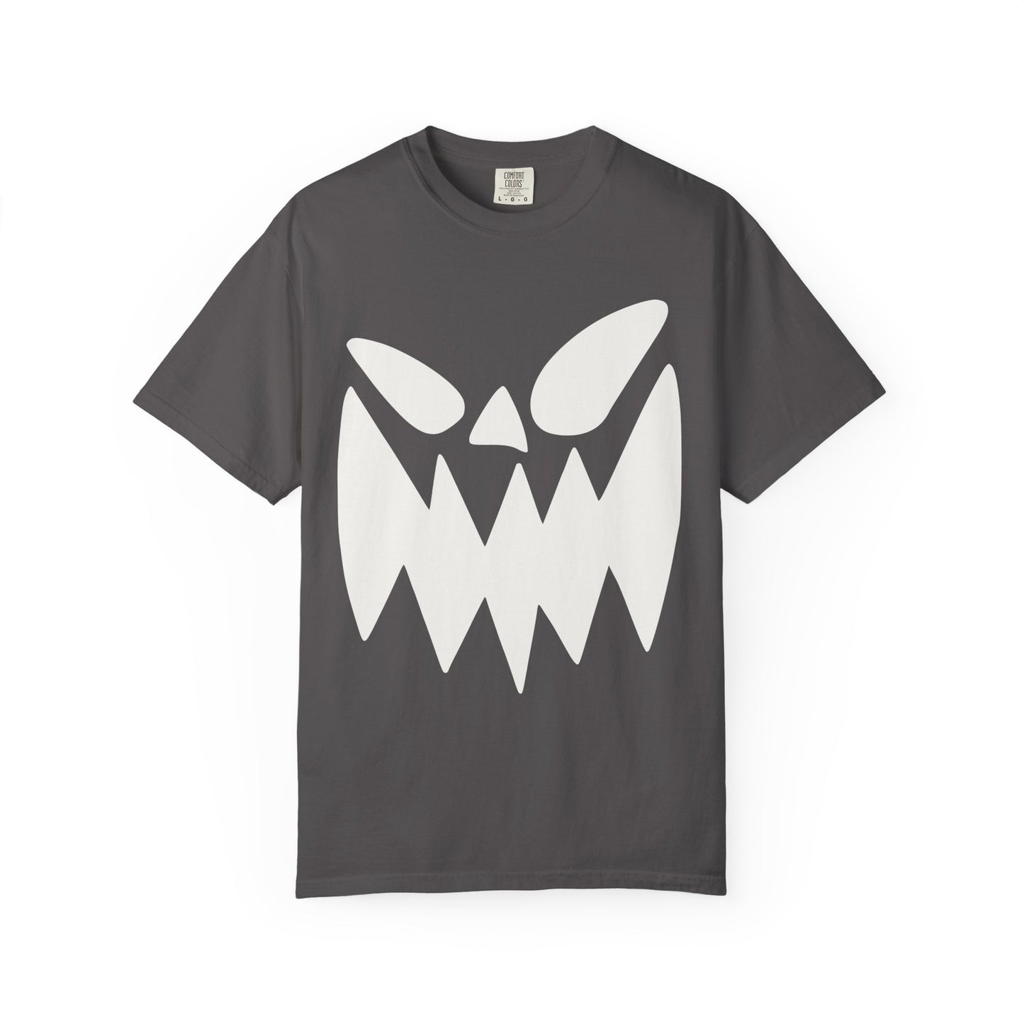Halloween Monster Face T-Shirt, Unisex Garment-Dyed Tee, Spooky Graphic Tee, Casual Wear, Halloween Costume, Autumn Fashion