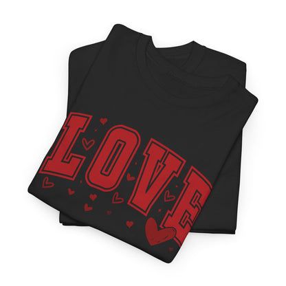 Retro Red Heart Valentine T-Shirt | Embroidered Love Graphic Tee