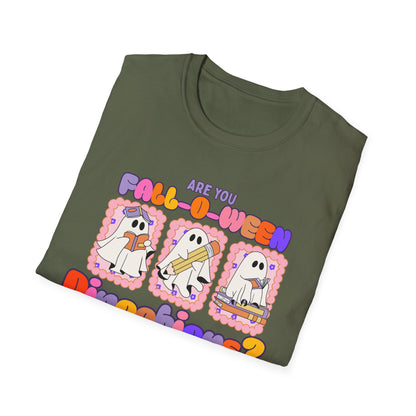 Fall-O-Ween directions teacher T-Shirt - Ghost Design, Halloween Tee, Fall Fashion, Casual Wear, Fun Gift, Seasonal Apparel