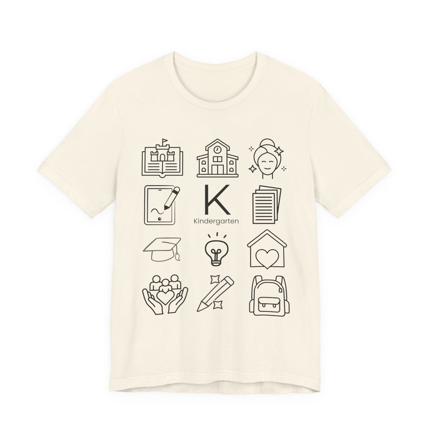 Kindergarten Teacher Icons Shirt | Minimal Back to School Tee