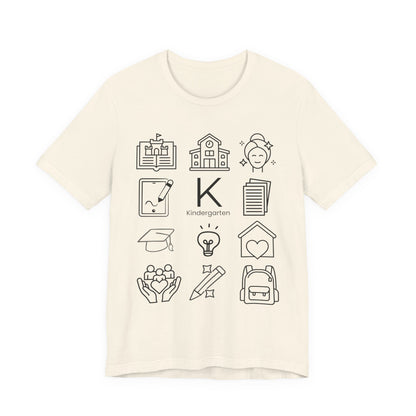 Kindergarten Teacher Icons Shirt | Minimal Back to School Tee