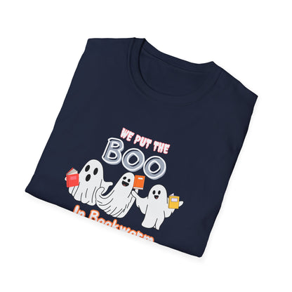 Ghost BOO in BOOKworm Spooky Unisex T-Shirt