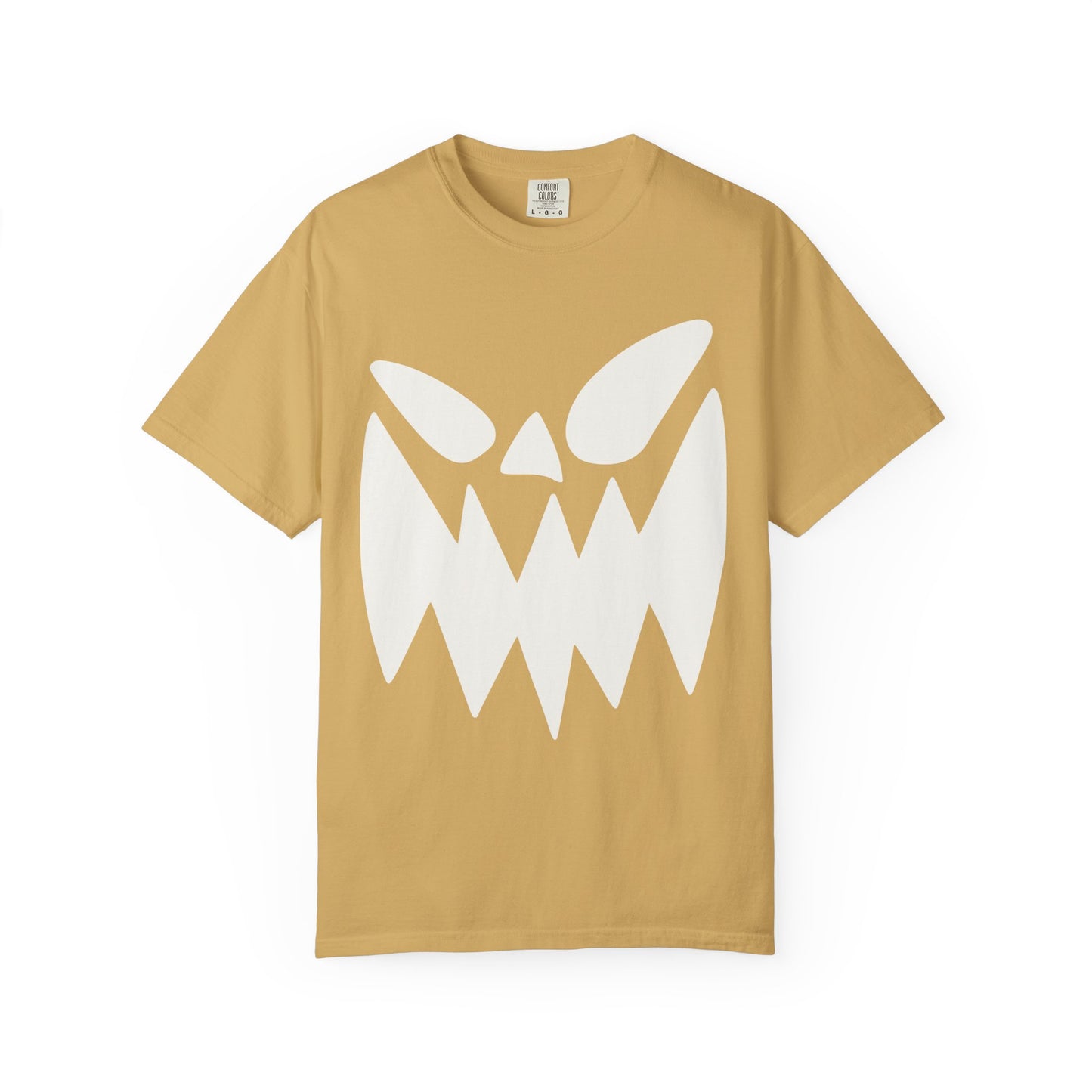 Halloween Monster Face T-Shirt, Unisex Garment-Dyed Tee, Spooky Graphic Tee, Casual Wear, Halloween Costume, Autumn Fashion