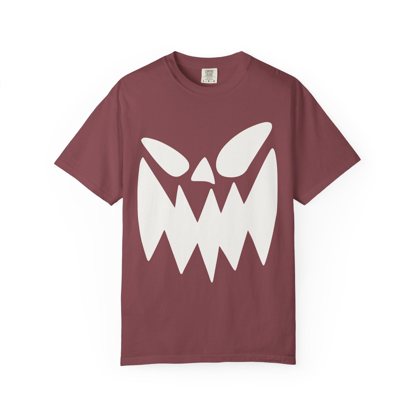 Halloween Monster Face T-Shirt, Unisex Garment-Dyed Tee, Spooky Graphic Tee, Casual Wear, Halloween Costume, Autumn Fashion