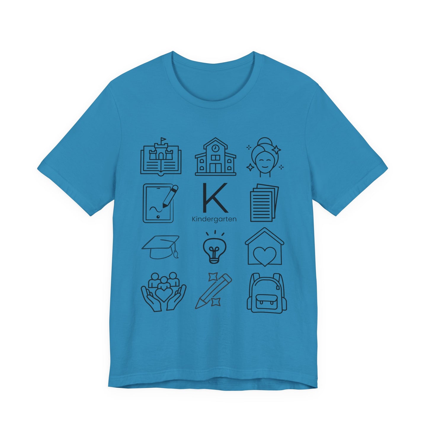 Kindergarten Teacher Icons Shirt | Minimal Back to School Tee