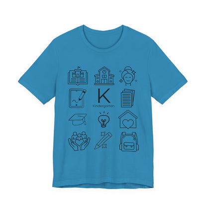 Kindergarten Teacher Icons Shirt | Minimal Back to School Tee