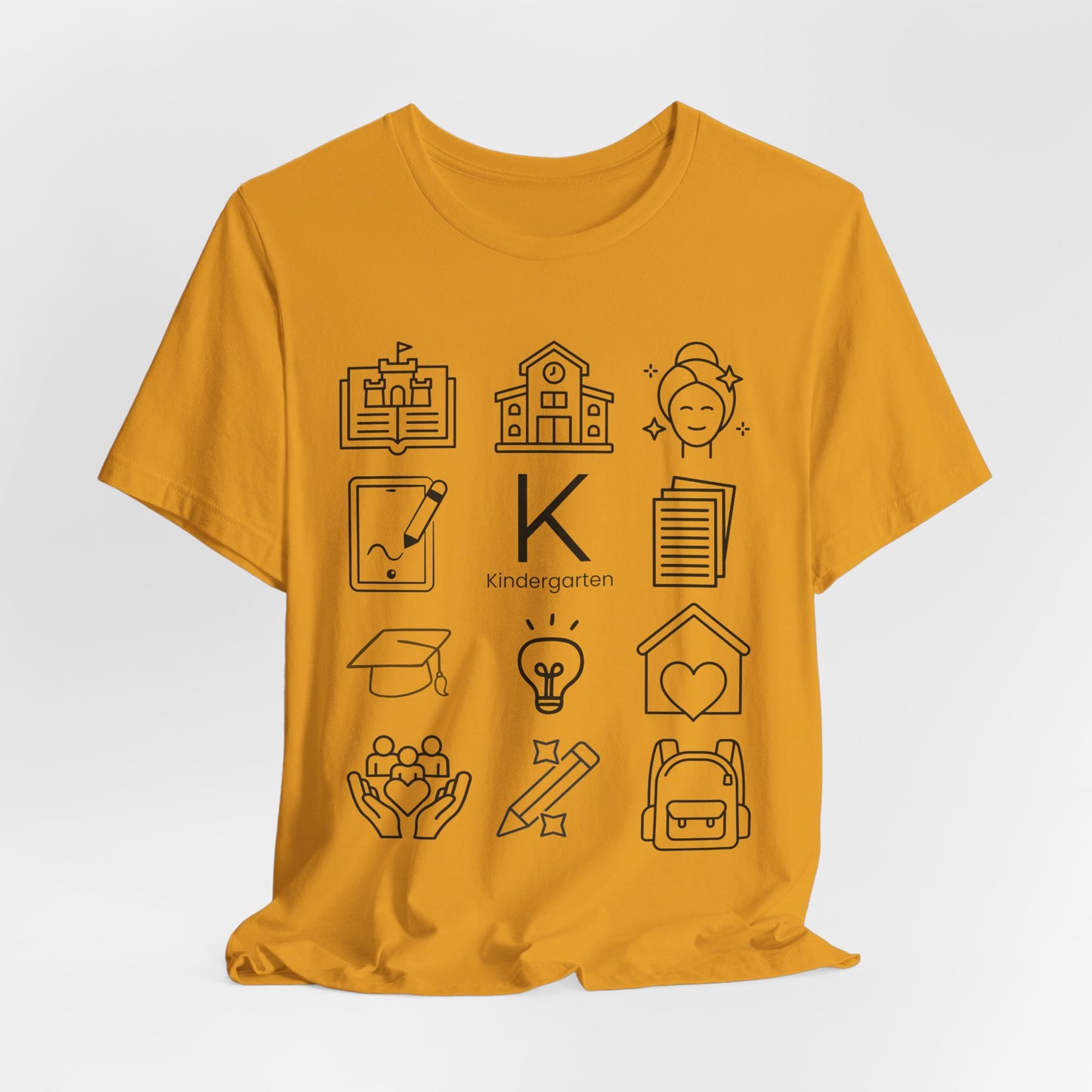 Kindergarten Teacher Icons Shirt | Minimal Back to School Tee