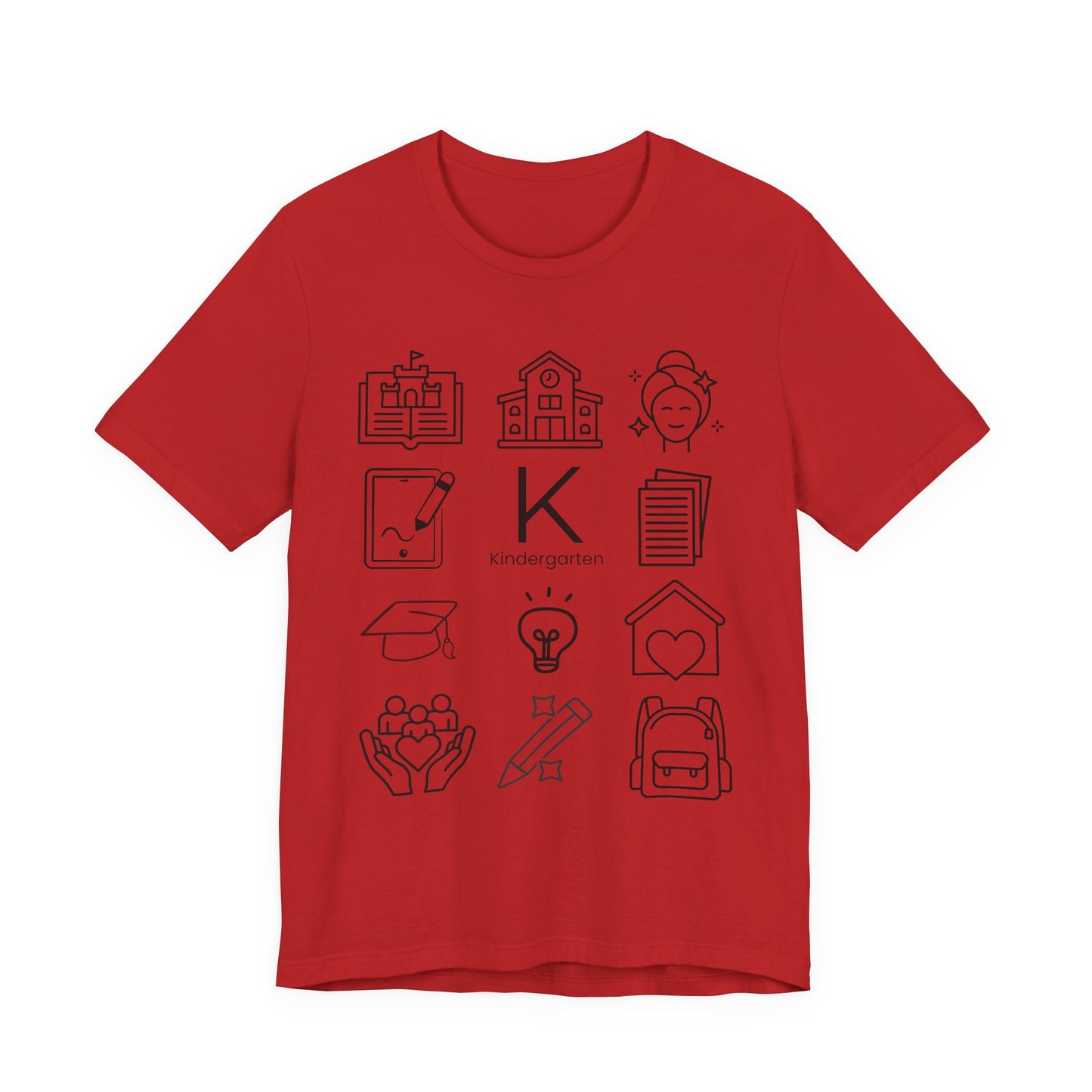 Kindergarten Teacher Icons Shirt | Minimal Back to School Tee