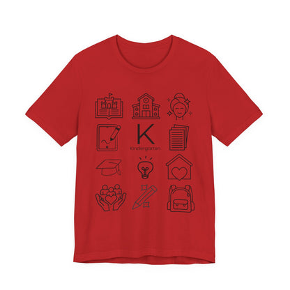 Kindergarten Teacher Icons Shirt | Minimal Back to School Tee