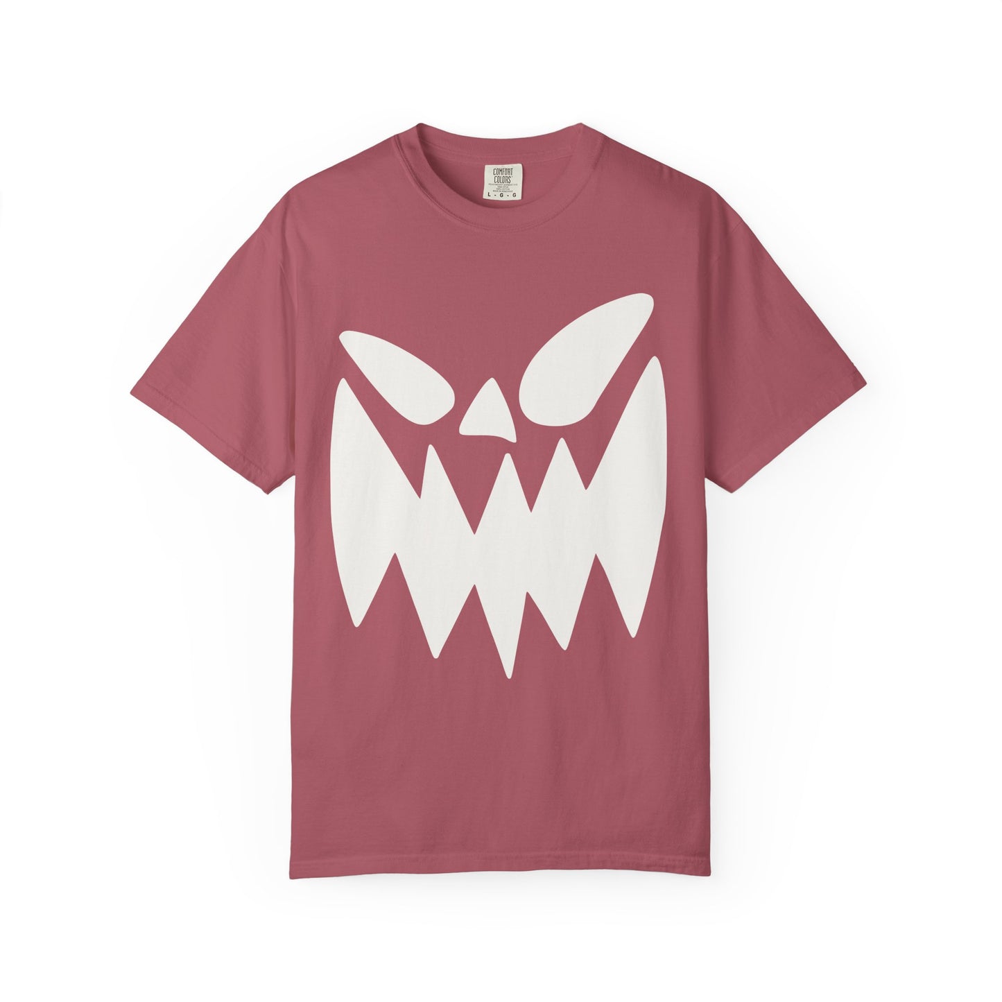 Halloween Monster Face T-Shirt, Unisex Garment-Dyed Tee, Spooky Graphic Tee, Casual Wear, Halloween Costume, Autumn Fashion