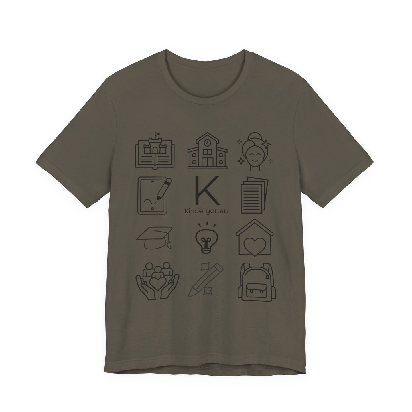 Kindergarten Teacher Icons Shirt | Minimal Back to School Tee