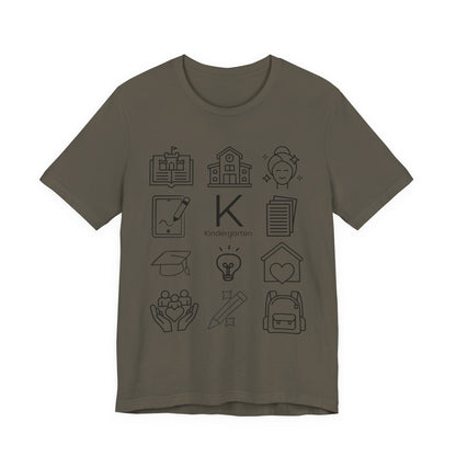 Kindergarten Teacher Icons Shirt | Minimal Back to School Tee