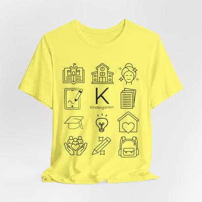 Kindergarten Teacher Icons Shirt | Minimal Back to School Tee
