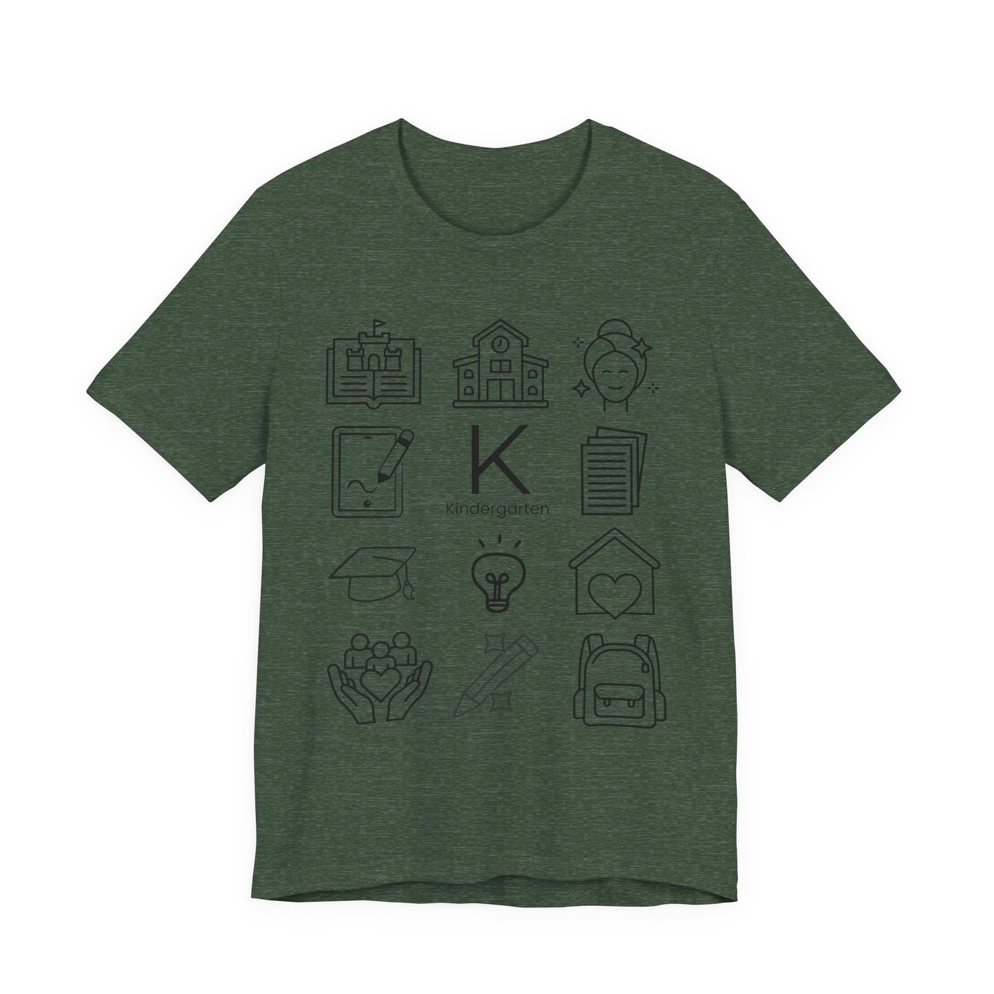 Kindergarten Teacher Icons Shirt | Minimal Back to School Tee