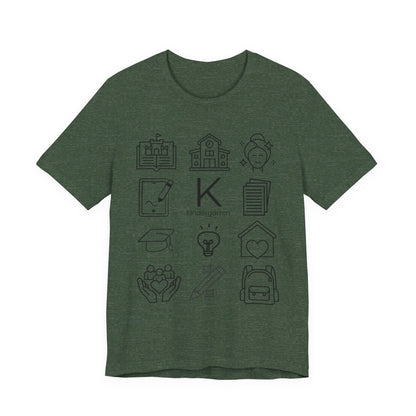 Kindergarten Teacher Icons Shirt | Minimal Back to School Tee