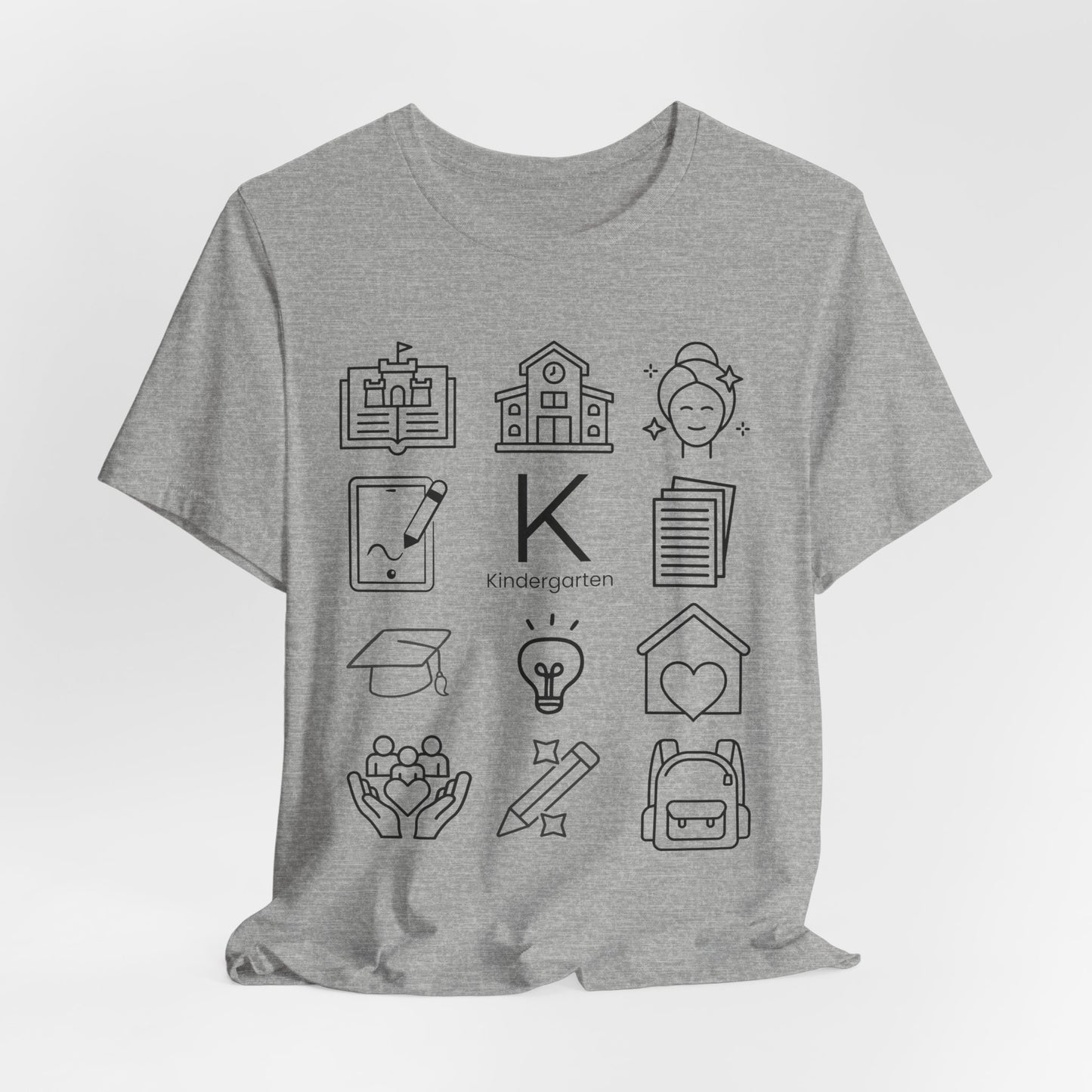 Kindergarten Teacher Icons Shirt | Minimal Back to School Tee