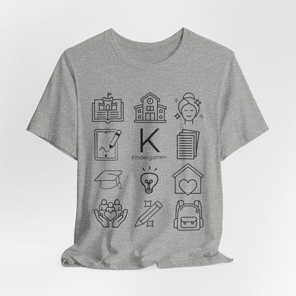 Kindergarten Teacher Icons Shirt | Minimal Back to School Tee