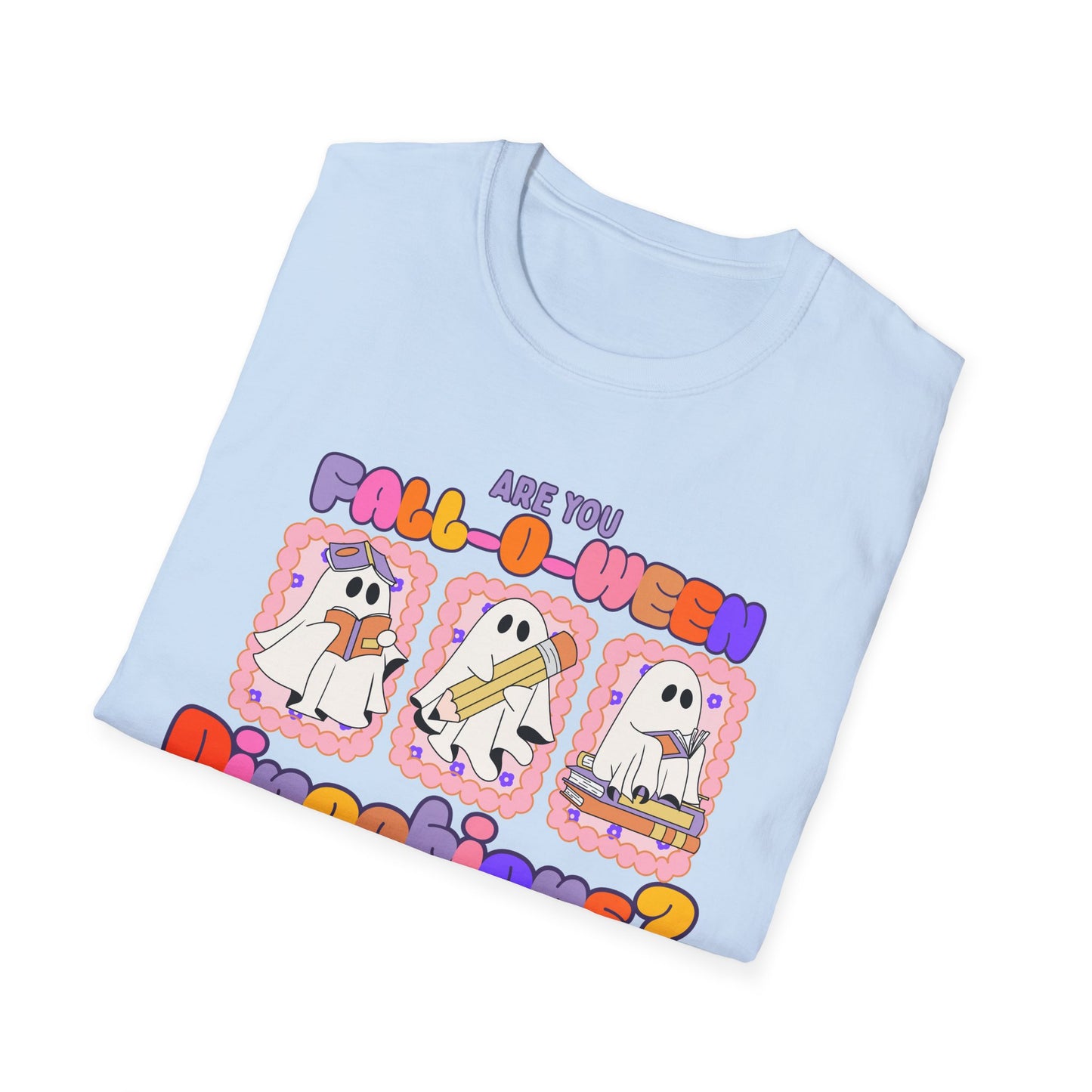 Fall-O-Ween directions teacher T-Shirt - Ghost Design, Halloween Tee, Fall Fashion, Casual Wear, Fun Gift, Seasonal Apparel