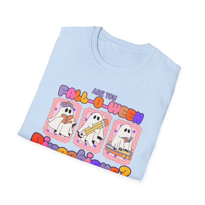 Fall-O-Ween directions teacher T-Shirt - Ghost Design, Halloween Tee, Fall Fashion, Casual Wear, Fun Gift, Seasonal Apparel
