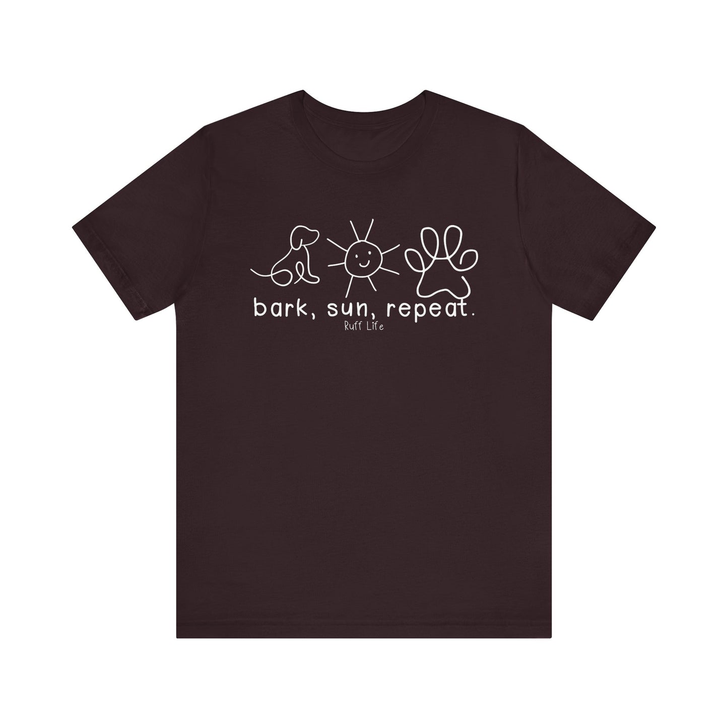 Dog Lovers Tee - Bark Sun Repeat Unisex Jersey Short Sleeve Shirt