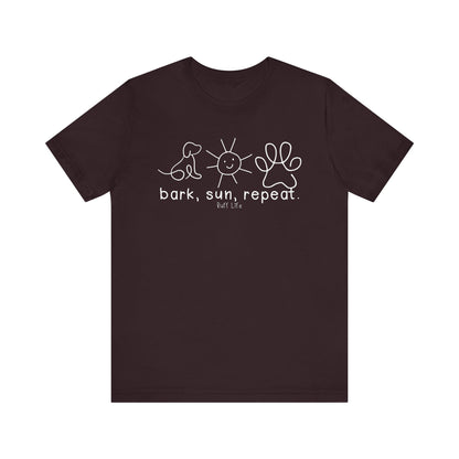 Dog Lovers Tee - Bark Sun Repeat Unisex Jersey Short Sleeve Shirt