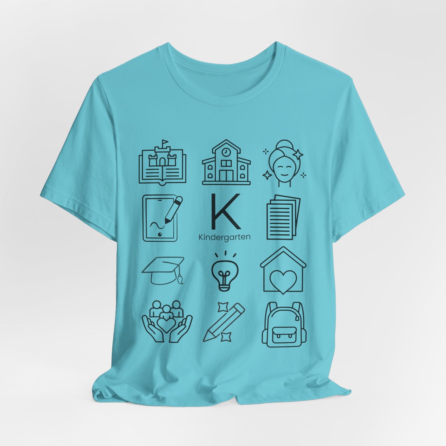 Kindergarten Teacher Icons Shirt | Minimal Back to School Tee