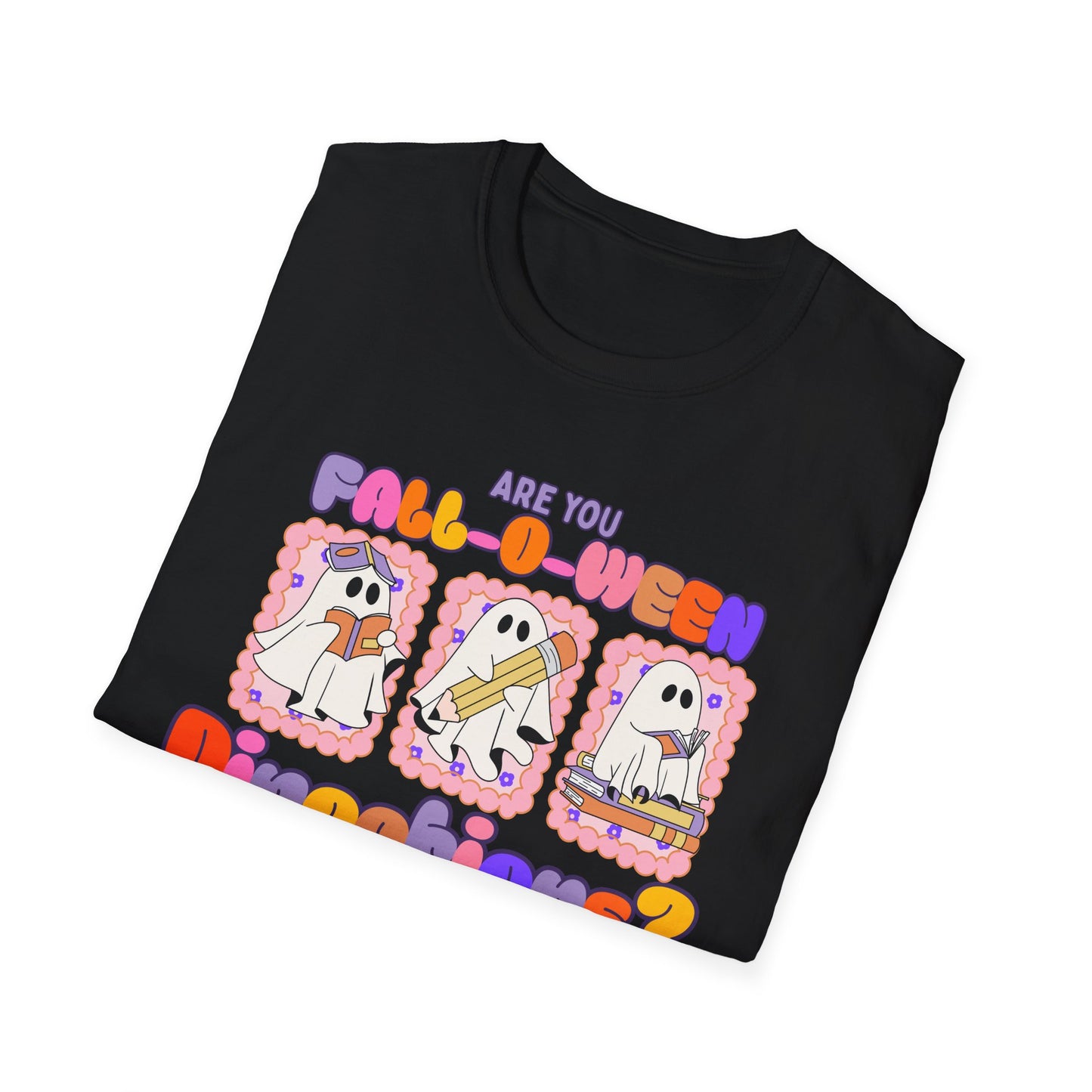 Fall-O-Ween directions teacher T-Shirt - Ghost Design, Halloween Tee, Fall Fashion, Casual Wear, Fun Gift, Seasonal Apparel