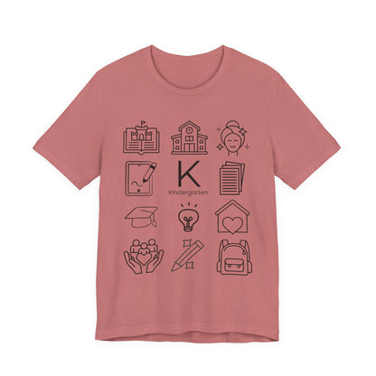 Kindergarten Teacher Icons Shirt | Minimal Back to School Tee