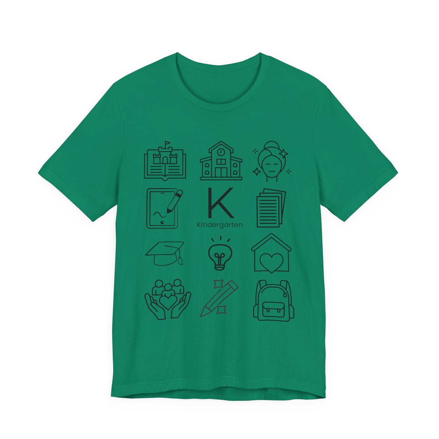 Kindergarten Teacher Icons Shirt | Minimal Back to School Tee