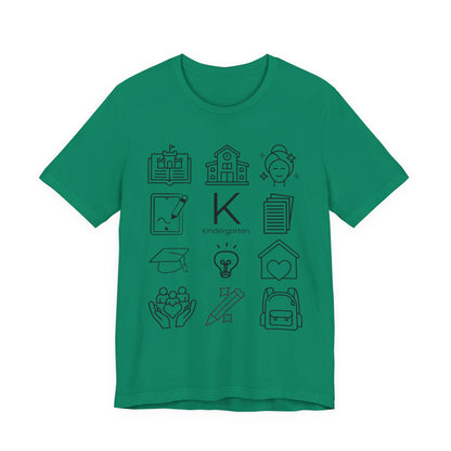 Kindergarten Teacher Icons Shirt | Minimal Back to School Tee