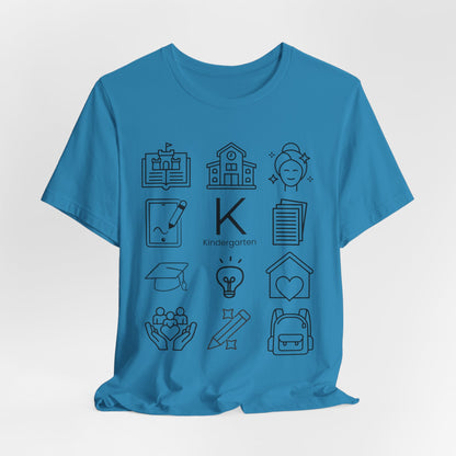 Kindergarten Teacher Icons Shirt | Minimal Back to School Tee