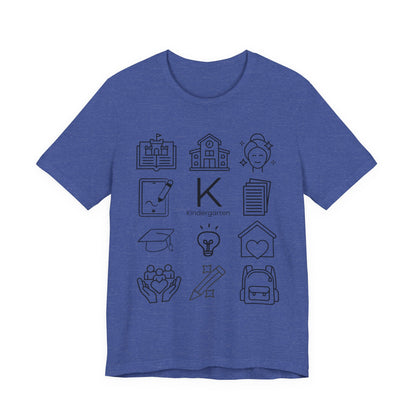 Kindergarten Teacher Icons Shirt | Minimal Back to School Tee