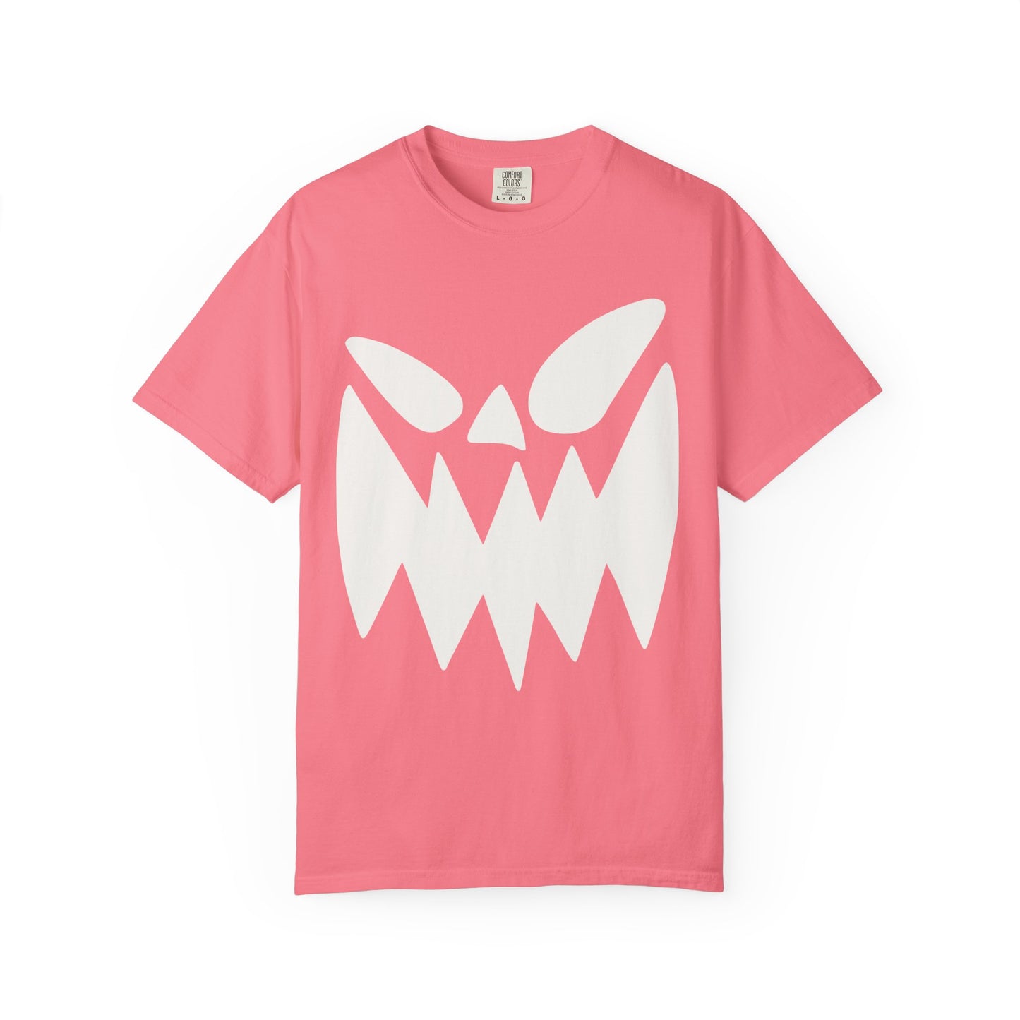Halloween Monster Face T-Shirt, Unisex Garment-Dyed Tee, Spooky Graphic Tee, Casual Wear, Halloween Costume, Autumn Fashion
