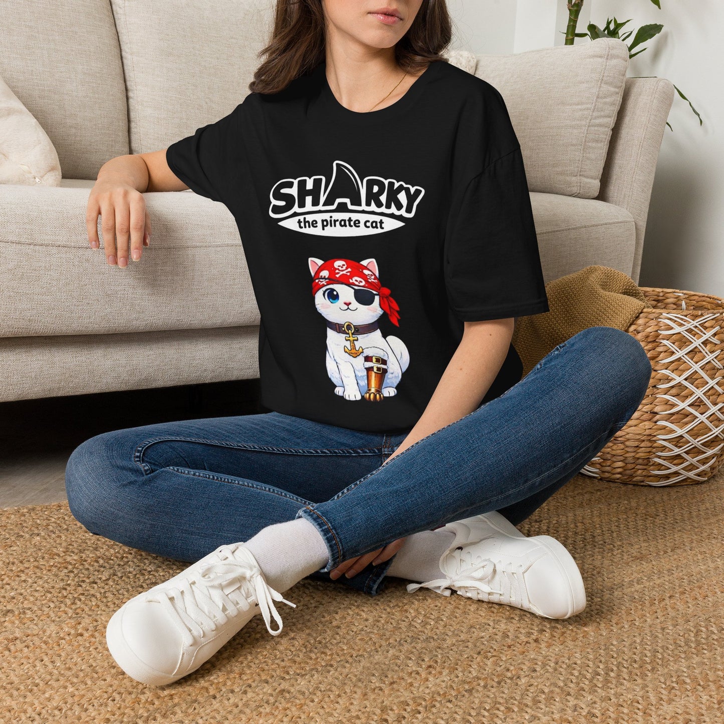 Sharky the Pirate Cat T-Shirt