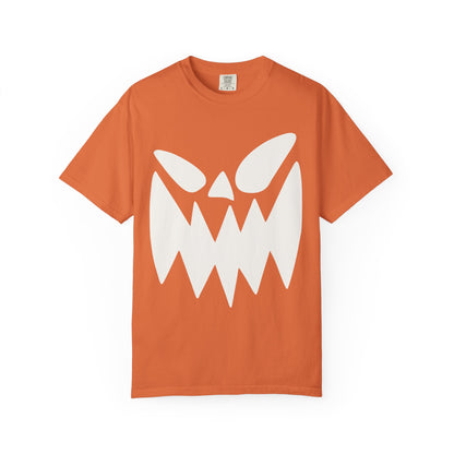 Halloween Monster Face T-Shirt, Unisex Garment-Dyed Tee, Spooky Graphic Tee, Casual Wear, Halloween Costume, Autumn Fashion