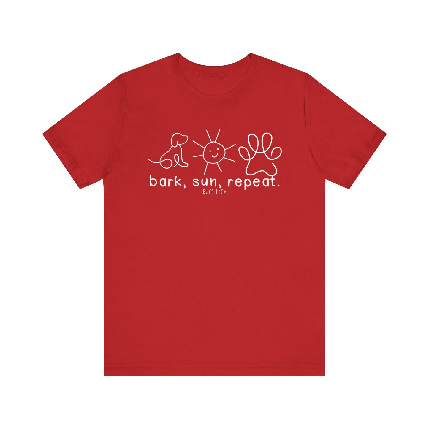 Dog Lovers Tee - Bark Sun Repeat Unisex Jersey Short Sleeve Shirt